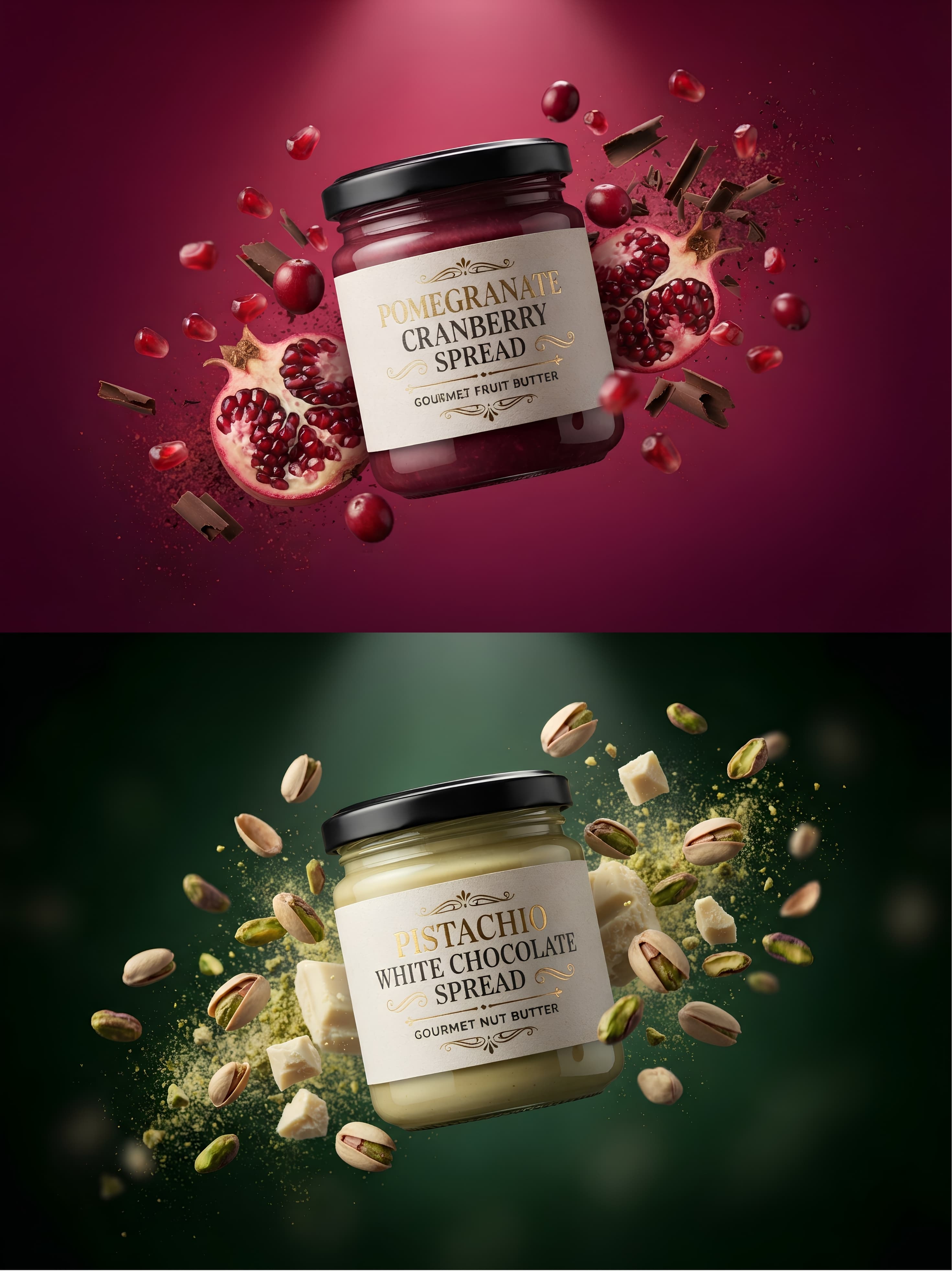 Gourmet fruit and nut spread packaging